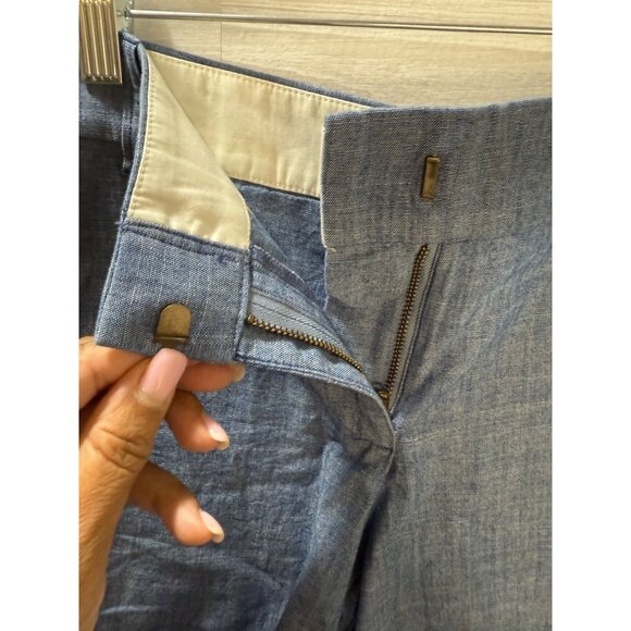 J.Crew Womens Blue Chambray Shorts Size 10 With Pockets &‎ Zip Closure - Picture 7 of 8